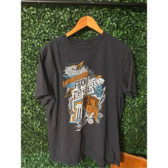 Harley Davidson 120th anniversary t shirt Rare Full lineup Greenday Foo Fighters - Picture 1 of 4